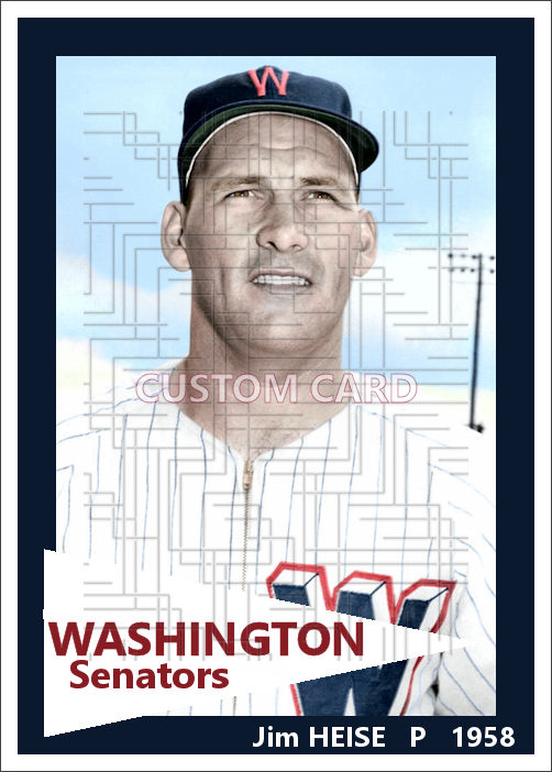 Jim Heise - 1958 Washington Senators - choose a size & style