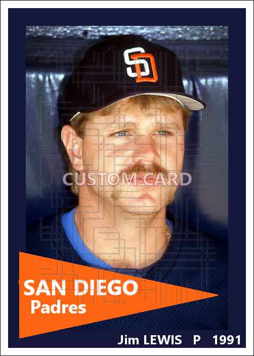 Jim Lewis - 1991 San Diego Padres - choose a size & style