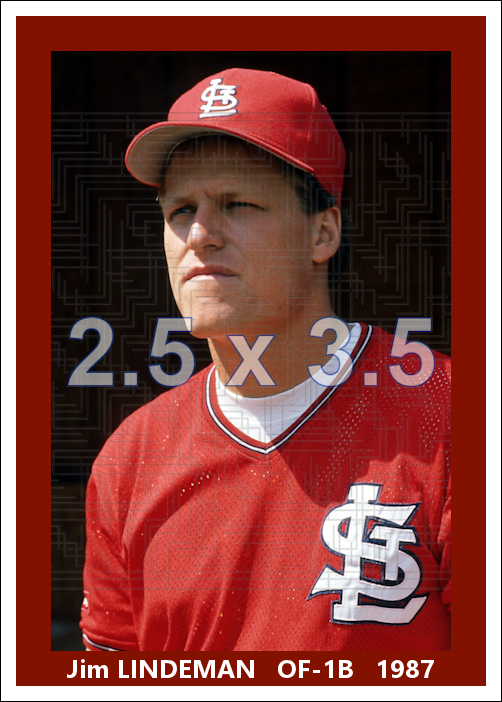 Jim Lindeman - 1987 St. Louis Cardinals - choose a size & style