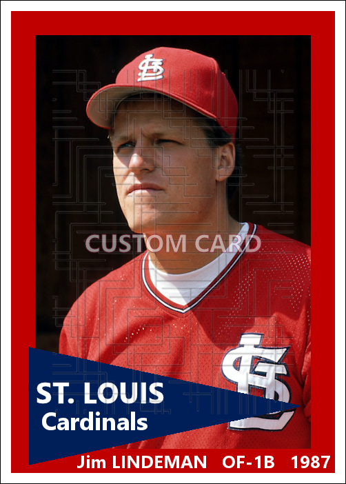 Jim Lindeman - 1987 St. Louis Cardinals - choose a size & style
