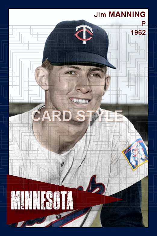 Jim Manning - 1962 Minnesota Twins - choose a size & style