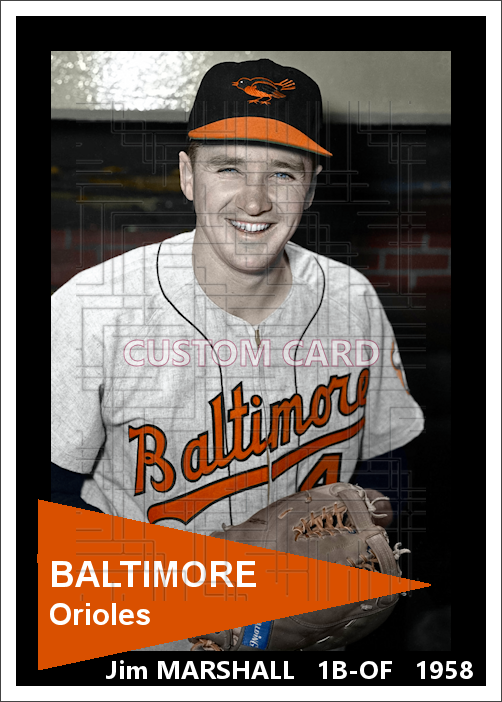 Jim Marshall - 1958 Baltimore Orioles - choose a size & style
