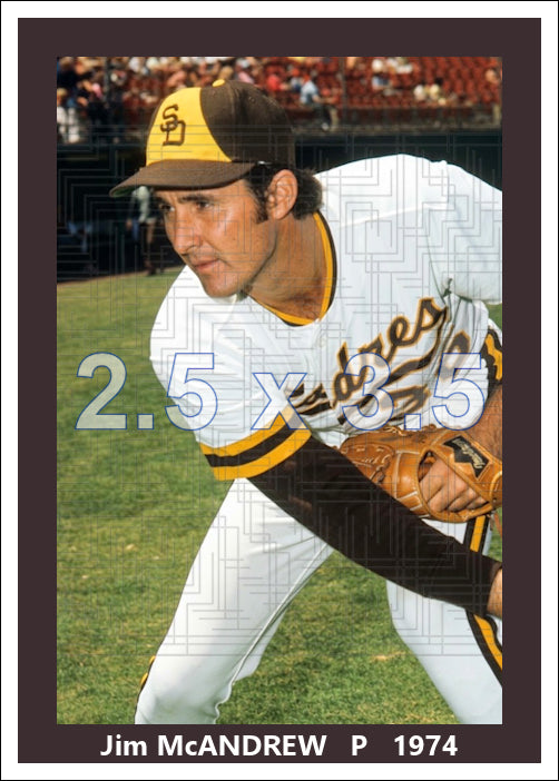 Jim McAndrew - 1974 San Diego Padres - choose a size & style
