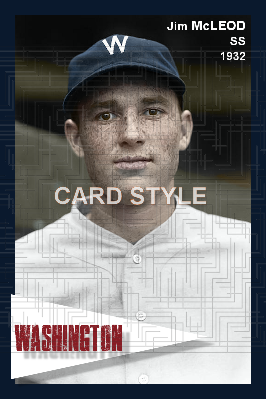 Jim McLeod - 1932 Washington Senators - choose a size & style