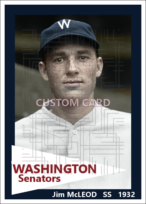 Jim McLeod - 1932 Washington Senators - choose a size & style