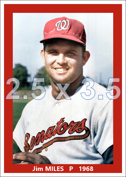 Jim Miles - 1968 Washington Senators - choose a size & style
