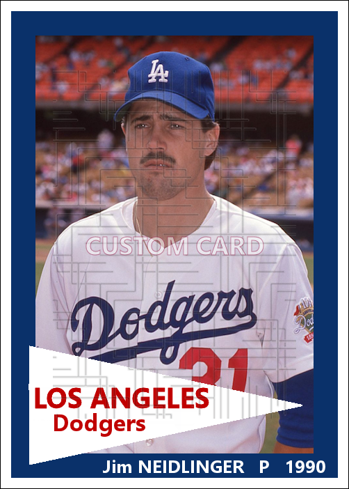 Jim Neidlinger - 1990 Los Angeles Dodgers - choose a size & style