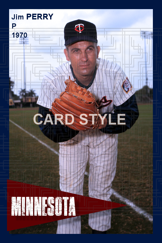 Jim Perry - 1970 Minnesota Twins - choose a size & style