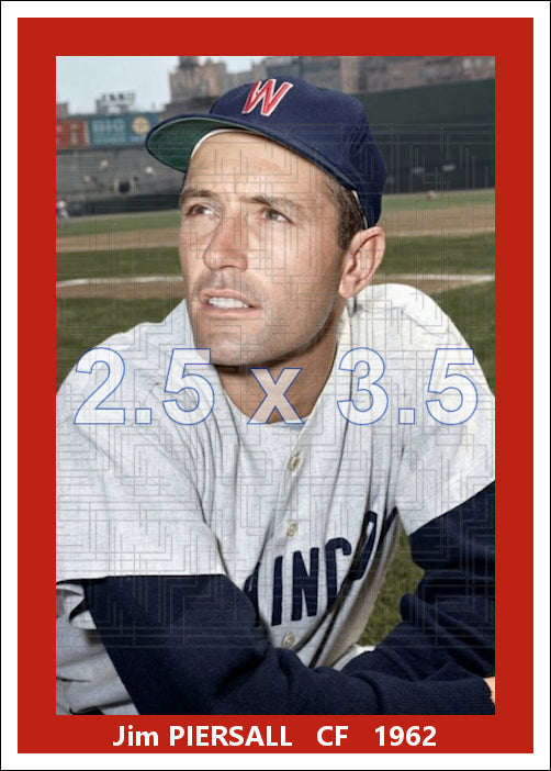 Jim Piersall - 1962 Washington Senators - choose a size & style