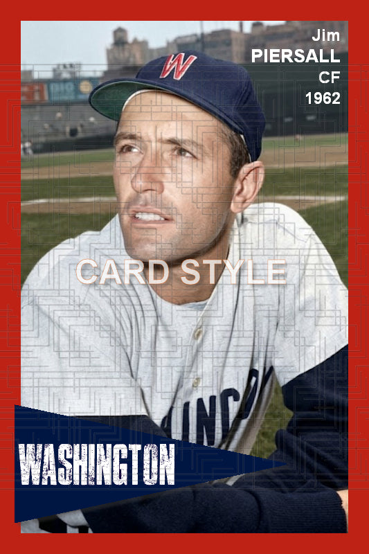 Jim Piersall - 1962 Washington Senators - choose a size & style