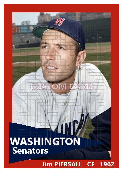 Jim Piersall - 1962 Washington Senators - choose a size & style
