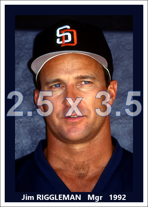 Jim Riggleman - 1992 San Diego Padres - choose a size & style