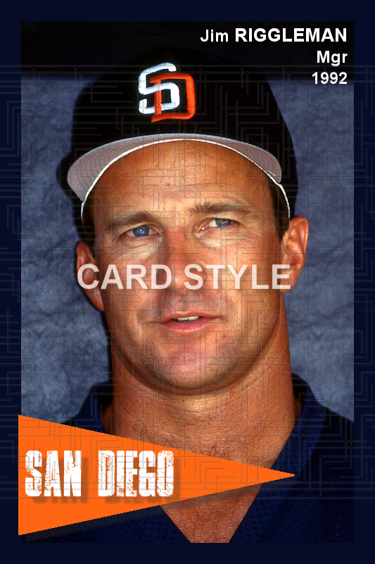 Jim Riggleman - 1992 San Diego Padres - choose a size & style
