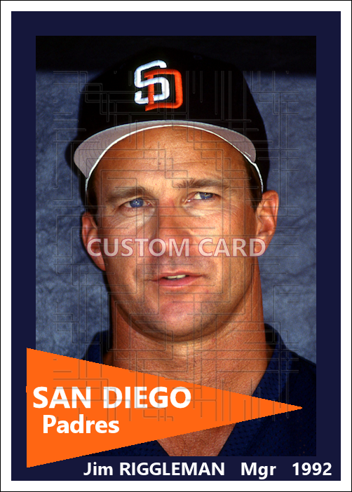 Jim Riggleman - 1992 San Diego Padres - choose a size & style