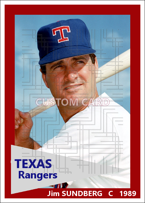 Jim Sundberg - 1989 Texas Rangers - choose a size & style