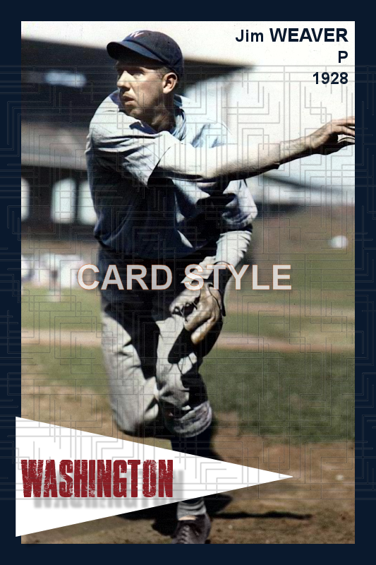 Jim Weaver - 1928 Washington Senators - choose a size & style