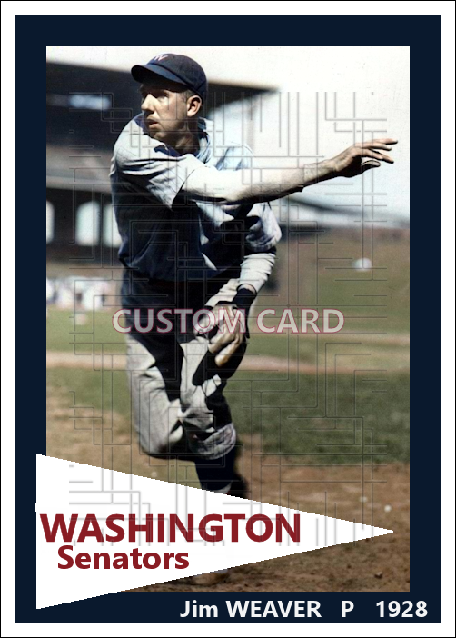 Jim Weaver - 1928 Washington Senators - choose a size & style