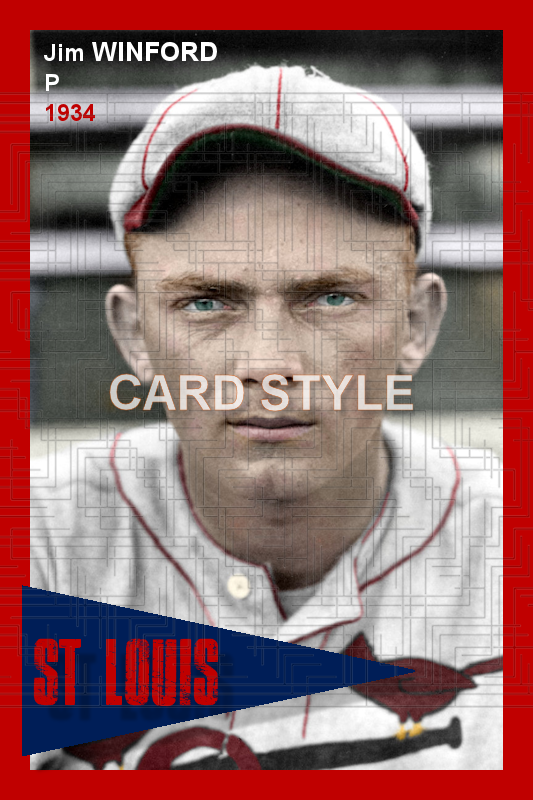 Jim Winford - 1934 St. Louis Cardinals - choose a size & style