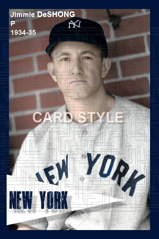 Jimmie DeShong - 1934-35 New York Yankees - choose a size & style