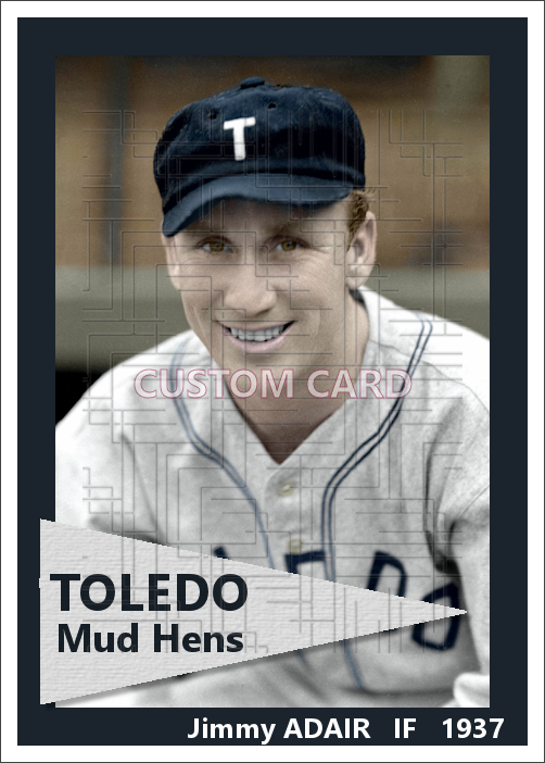 Jimmy Adair - 1937 Toledo Mud Hens - choose a size & style