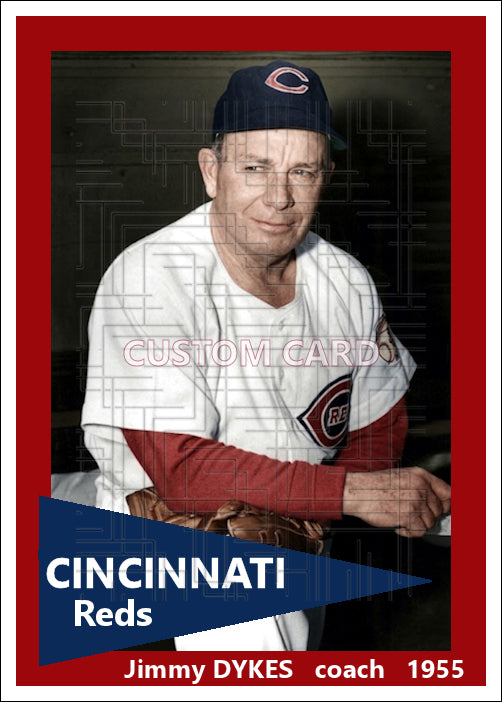 Jimmy Dykes - 1955 Cincinnati Reds - choose a size & style