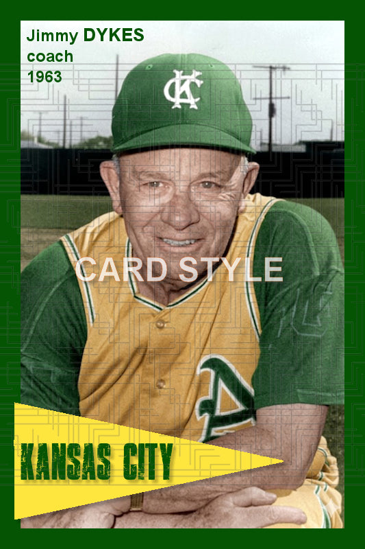 Jimmy Dykes - 1963 Kansas City Athletics - choose a size & style