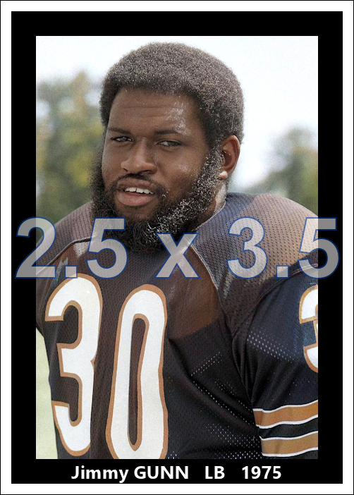 Jimmy Gunn - 1975 Chicago Bears - choose a size & style