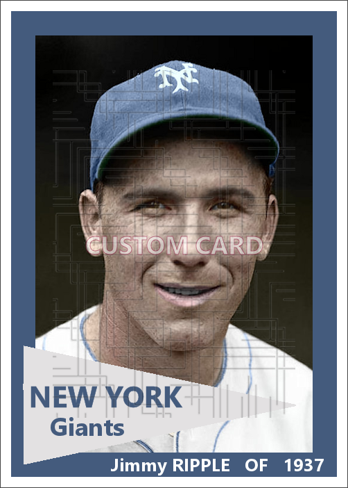 Jimmy Ripple - 1937 New York Giants - choose a size & style