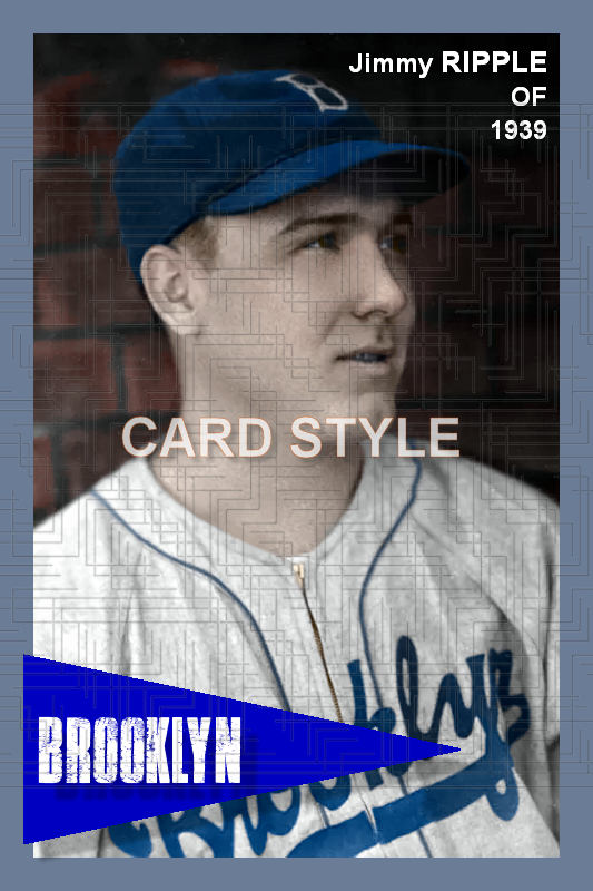 Jimmy Ripple - 1939 Brooklyn Dodgers - choose a size & style
