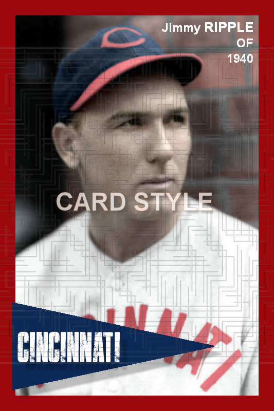 Jimmy Ripple - 1940 Cincinnati Reds - choose a size & style