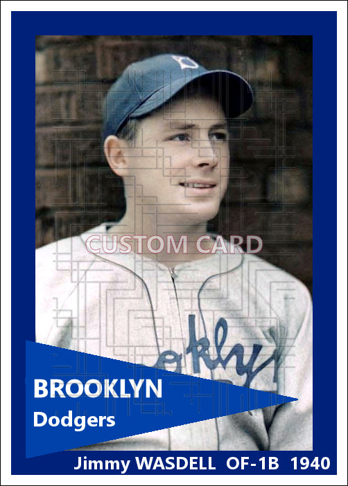 Jimmy Wasdell - 1940 Brooklyn Dodgers - choose a size & style
