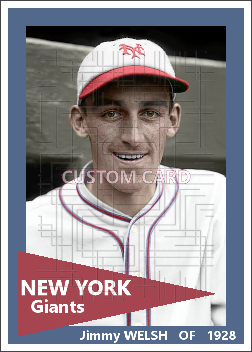 Jimmy Welsh - 1928 New York Giants - choose a size & style