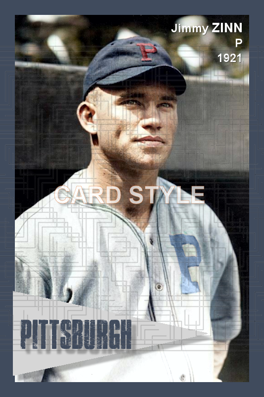 Jimmy Zinn - 1921 Pittsburgh Pirates - choose a size & style