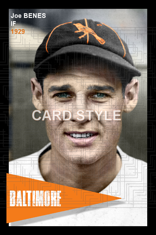 Joe Benes - 1929 Baltimore Orioles - choose a size & style