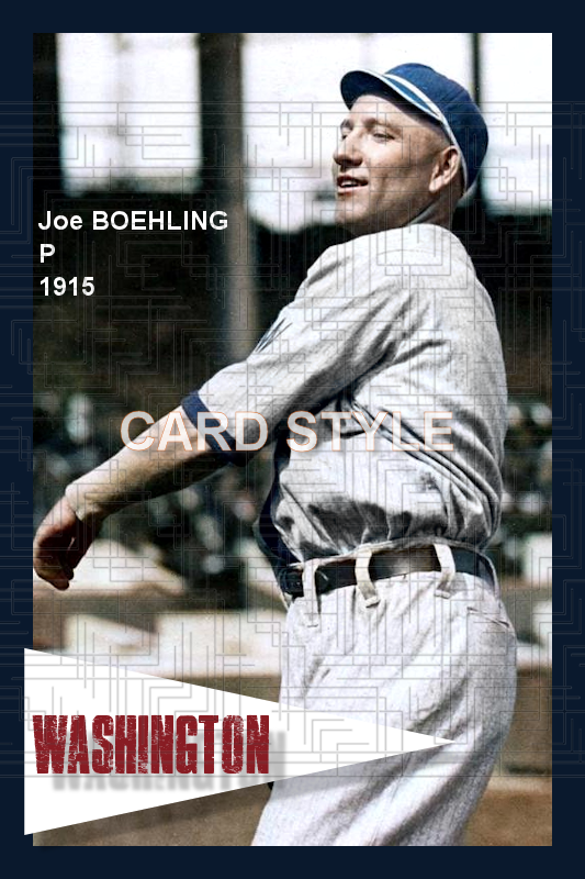 Joe Boehling - 1915 Washington Senators - choose a size & style