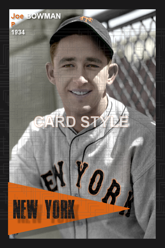 Joe Bowman - 1934 New York Giants - choose a size & style