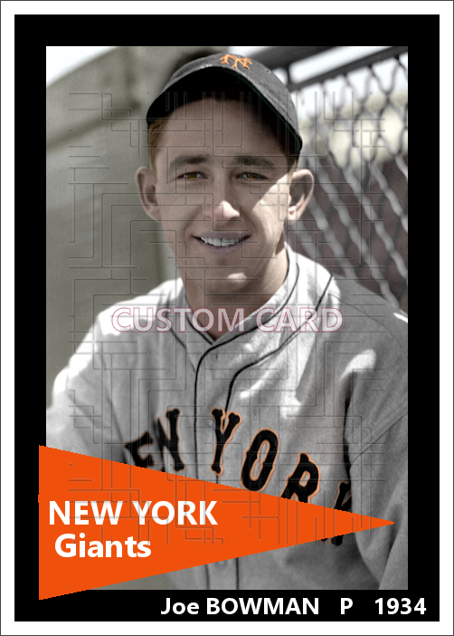 Joe Bowman - 1934 New York Giants - choose a size & style