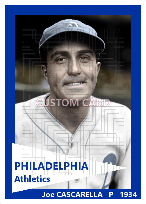 Joe Cascarella - 1934 Philadelphia Athletics - choose a size & style