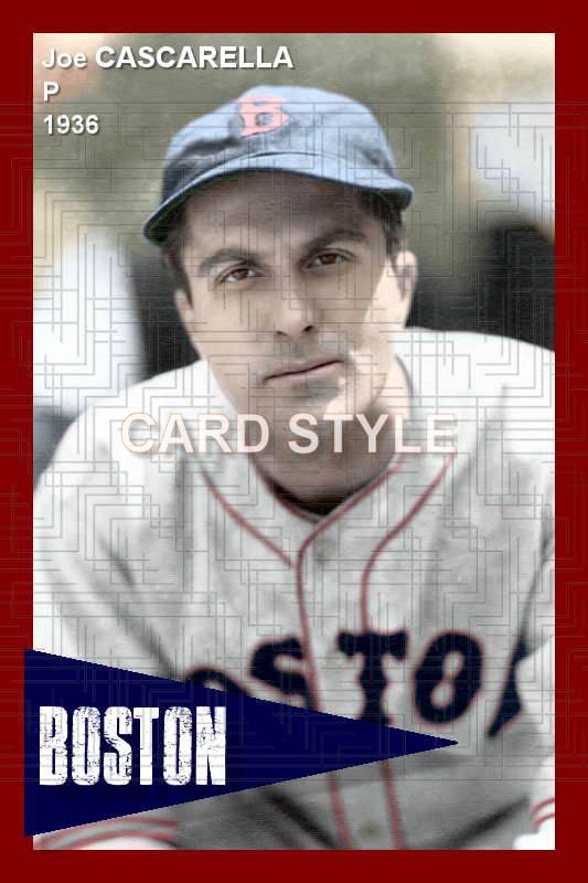 Joe Cascarella - 1936 Boston Red Sox - choose a size & style