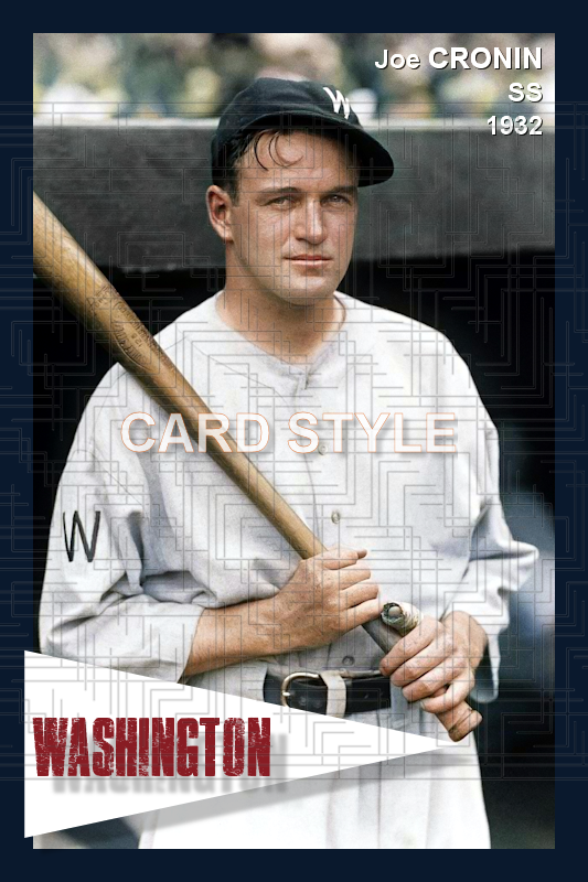 Joe Cronin - 1932 Washington Senators - choose a size & style