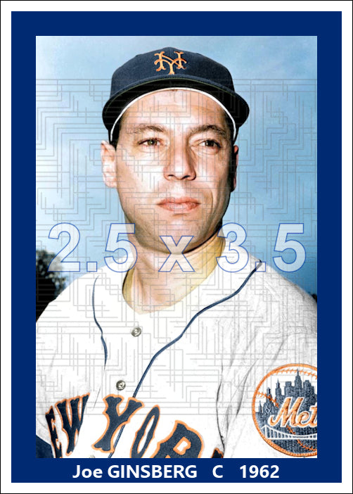 Joe Ginsberg - 1962 New York Mets - choose a size & style