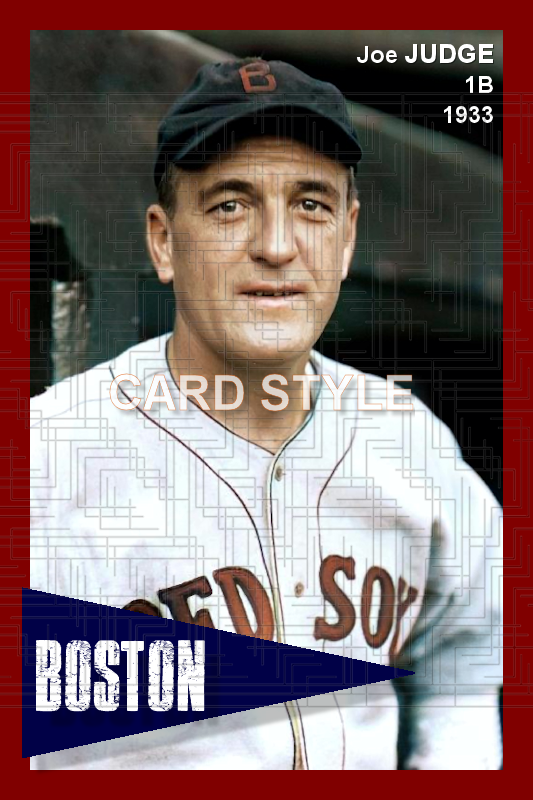 Joe Judge - 1933 Boston Red Sox - choose a size & style
