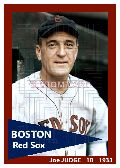 Joe Judge - 1933 Boston Red Sox - choose a size & style