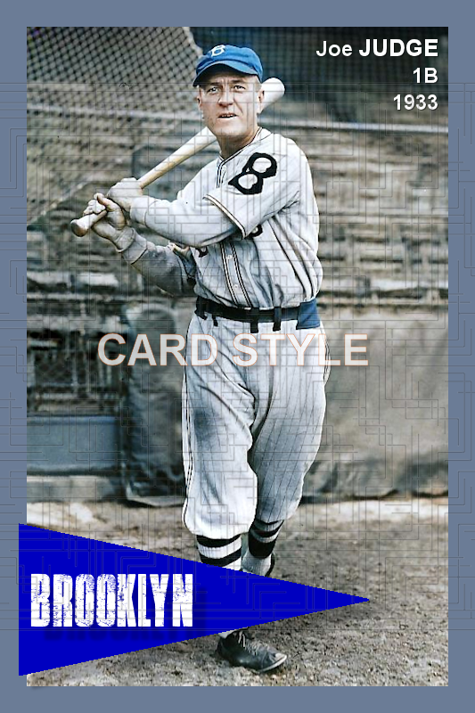 Joe Judge - 1933 Brooklyn Dodgers - choose a size & style