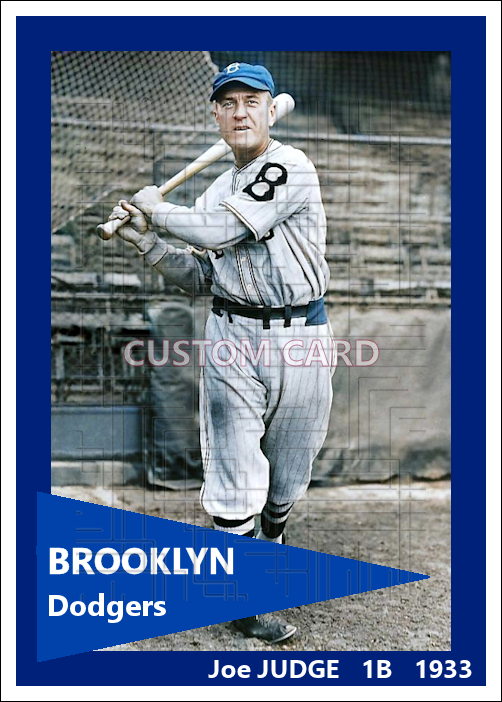 Joe Judge - 1933 Brooklyn Dodgers - choose a size & style