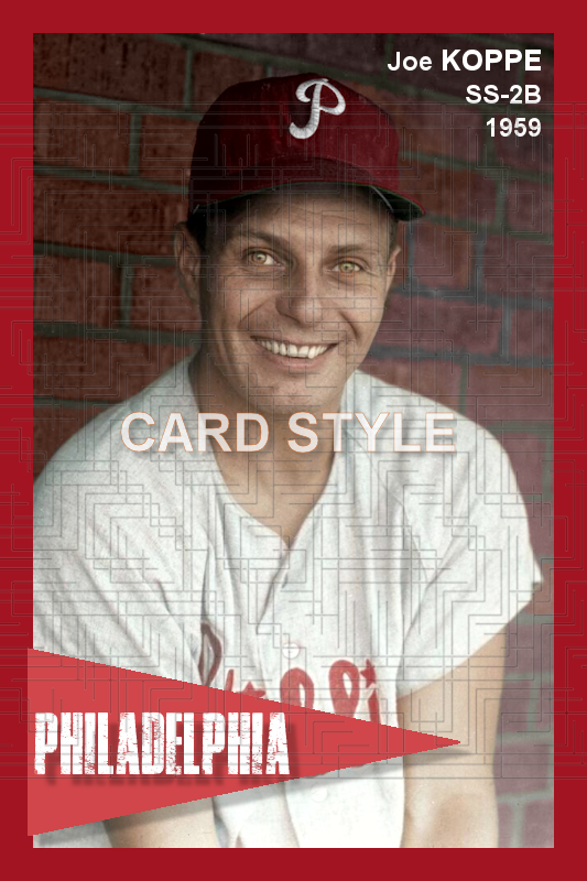 Joe Koppe - 1959 Philadelphia Phillies - choose a size & style