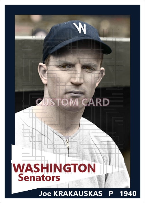 Joe Krakauskas - 1940 Washington Senators - choose a size & style