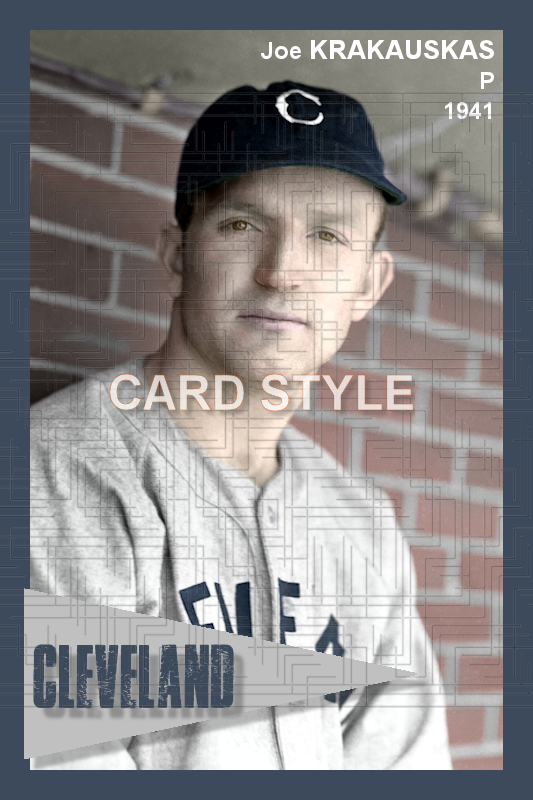 Joe Krakauskas - 1941 Cleveland Indians - choose a size & style
