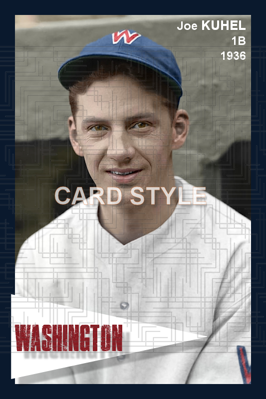 Joe Kuhel - 1936 Washington Senators - choose a size & style
