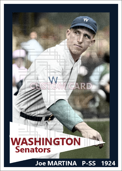 Joe Martina - 1924 Washington Senators - choose a size & style